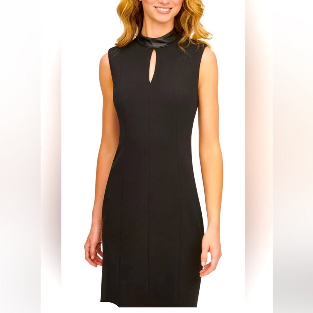Calvin Klein Black Midi Dress with Keyhole Detail
